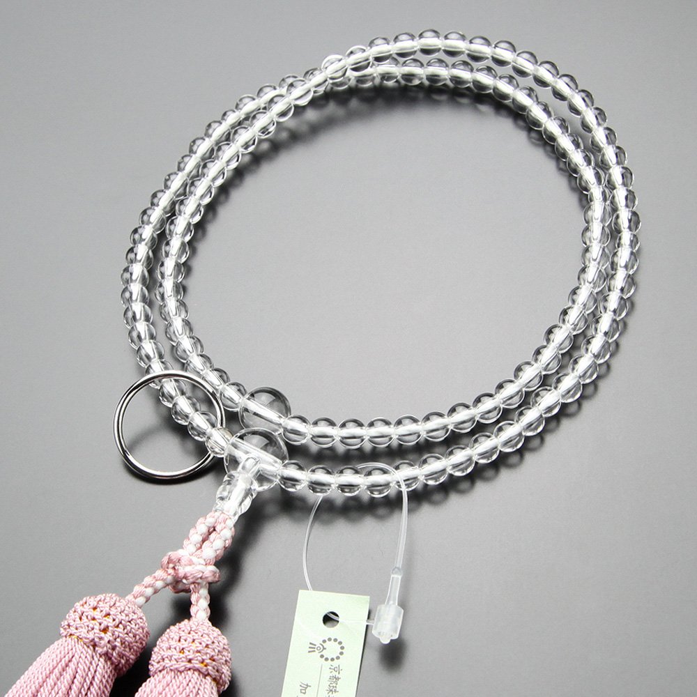 Amazon｜念珠ドットコム 曹洞宗 数珠 女性用 8寸 本水晶 本銀輪 正絹房